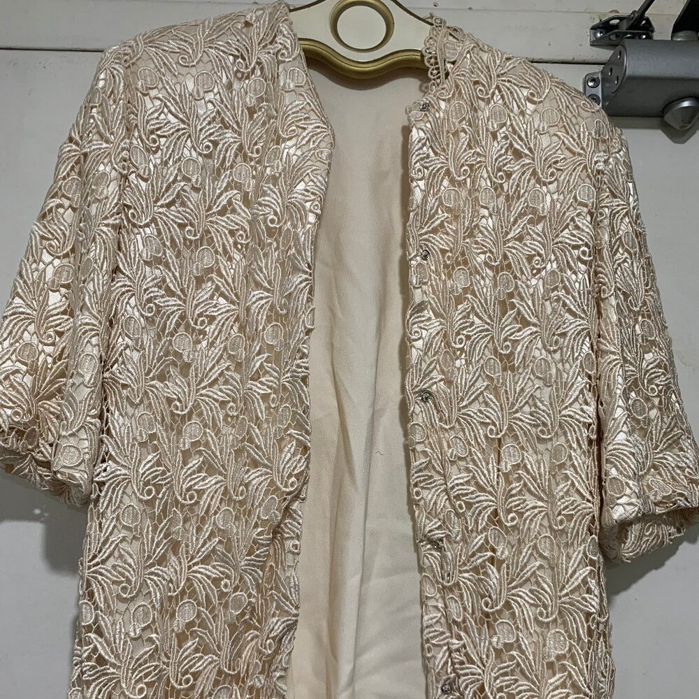 VINTAGE LINED LACE JACKET SIZE S